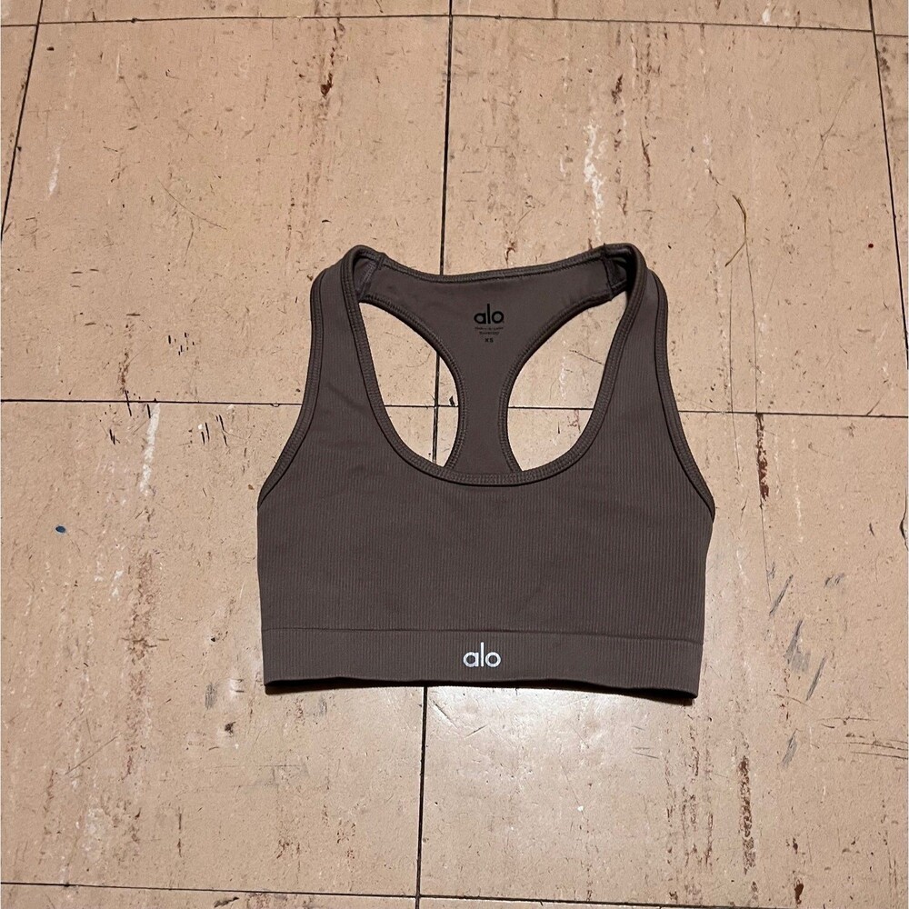 Alo Yoga Ribbed Racerback Mindful Movement Bra Size XS